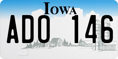 IA license plate ADO146