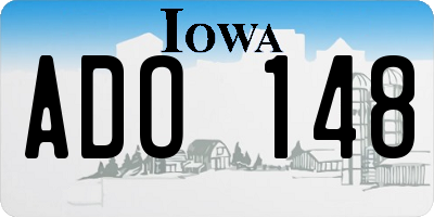 IA license plate ADO148