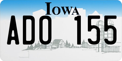 IA license plate ADO155
