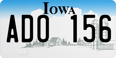 IA license plate ADO156