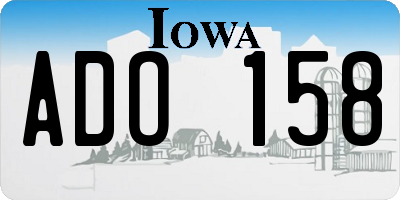 IA license plate ADO158