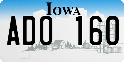 IA license plate ADO160