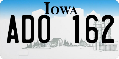 IA license plate ADO162