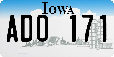 IA license plate ADO171