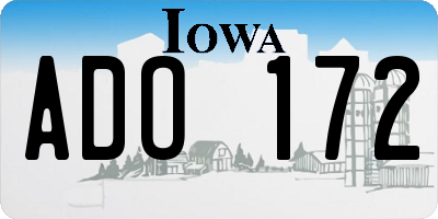 IA license plate ADO172