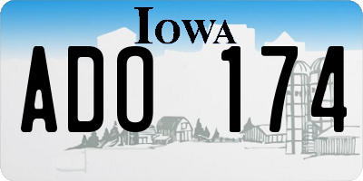 IA license plate ADO174