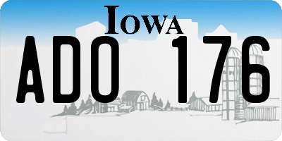 IA license plate ADO176