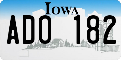 IA license plate ADO182