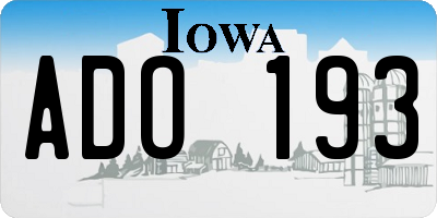 IA license plate ADO193