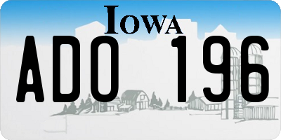 IA license plate ADO196