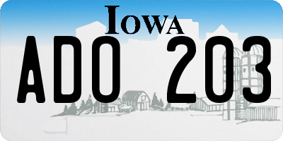 IA license plate ADO203