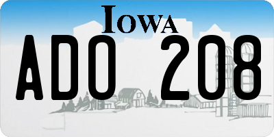 IA license plate ADO208