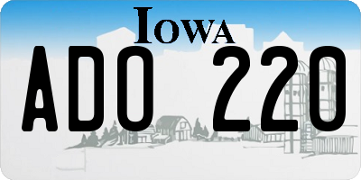 IA license plate ADO220