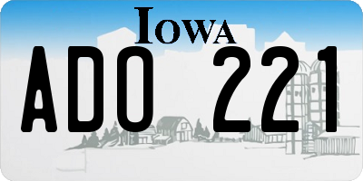 IA license plate ADO221