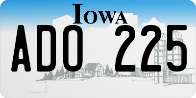 IA license plate ADO225