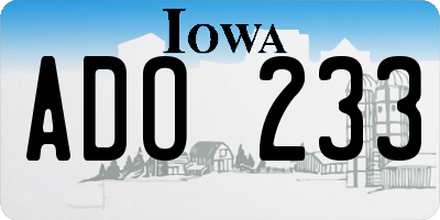 IA license plate ADO233