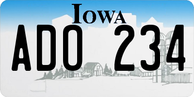 IA license plate ADO234