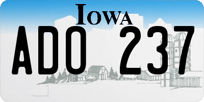 IA license plate ADO237