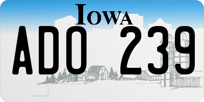 IA license plate ADO239
