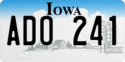 IA license plate ADO241
