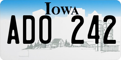 IA license plate ADO242