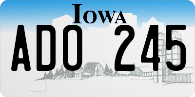 IA license plate ADO245