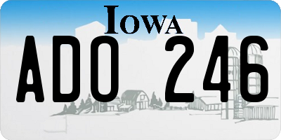 IA license plate ADO246