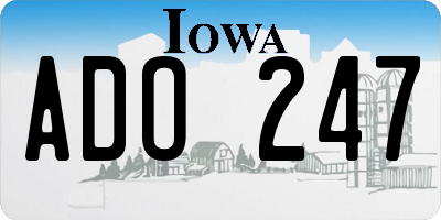 IA license plate ADO247