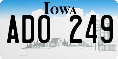 IA license plate ADO249