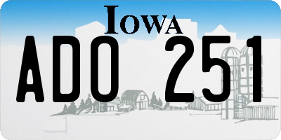 IA license plate ADO251