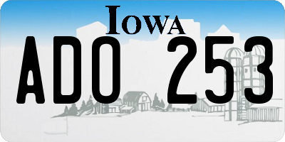 IA license plate ADO253