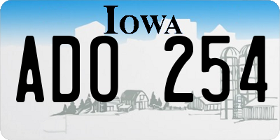IA license plate ADO254