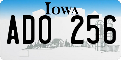 IA license plate ADO256
