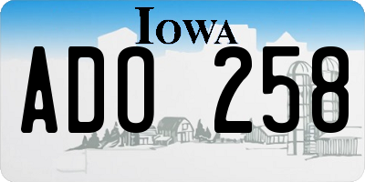IA license plate ADO258