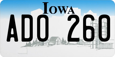 IA license plate ADO260