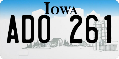 IA license plate ADO261