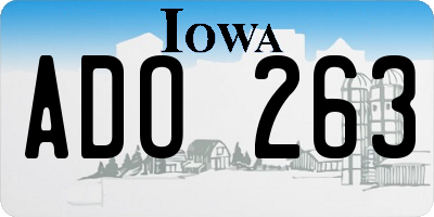 IA license plate ADO263