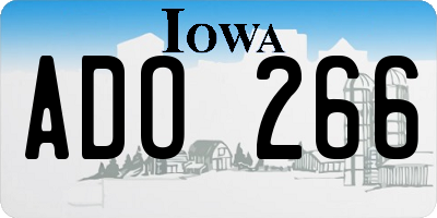 IA license plate ADO266