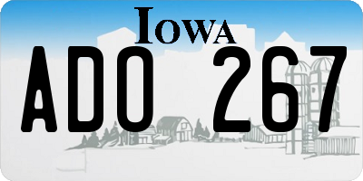 IA license plate ADO267