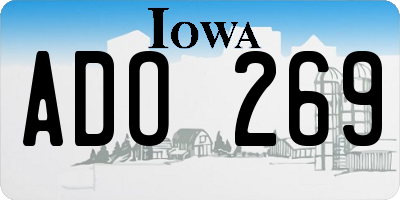 IA license plate ADO269