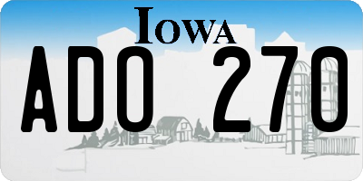 IA license plate ADO270