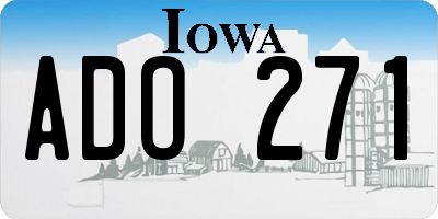 IA license plate ADO271