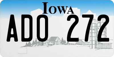 IA license plate ADO272