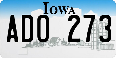 IA license plate ADO273