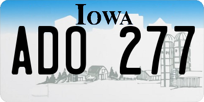 IA license plate ADO277