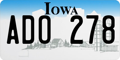 IA license plate ADO278
