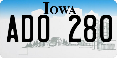 IA license plate ADO280
