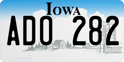 IA license plate ADO282