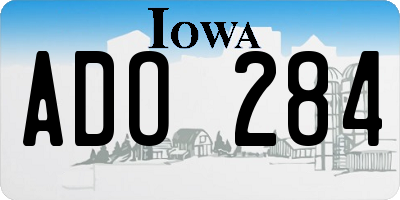 IA license plate ADO284