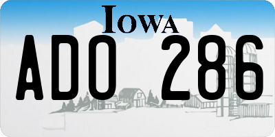 IA license plate ADO286